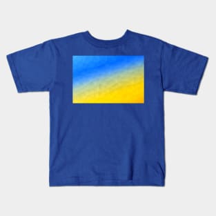 Ukraine yellow blue geometric mesh pattern 2 Kids T-Shirt